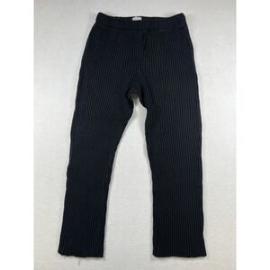 Mate The Label Pants Org Cotton Black Waffle Knit Cropped Size S
